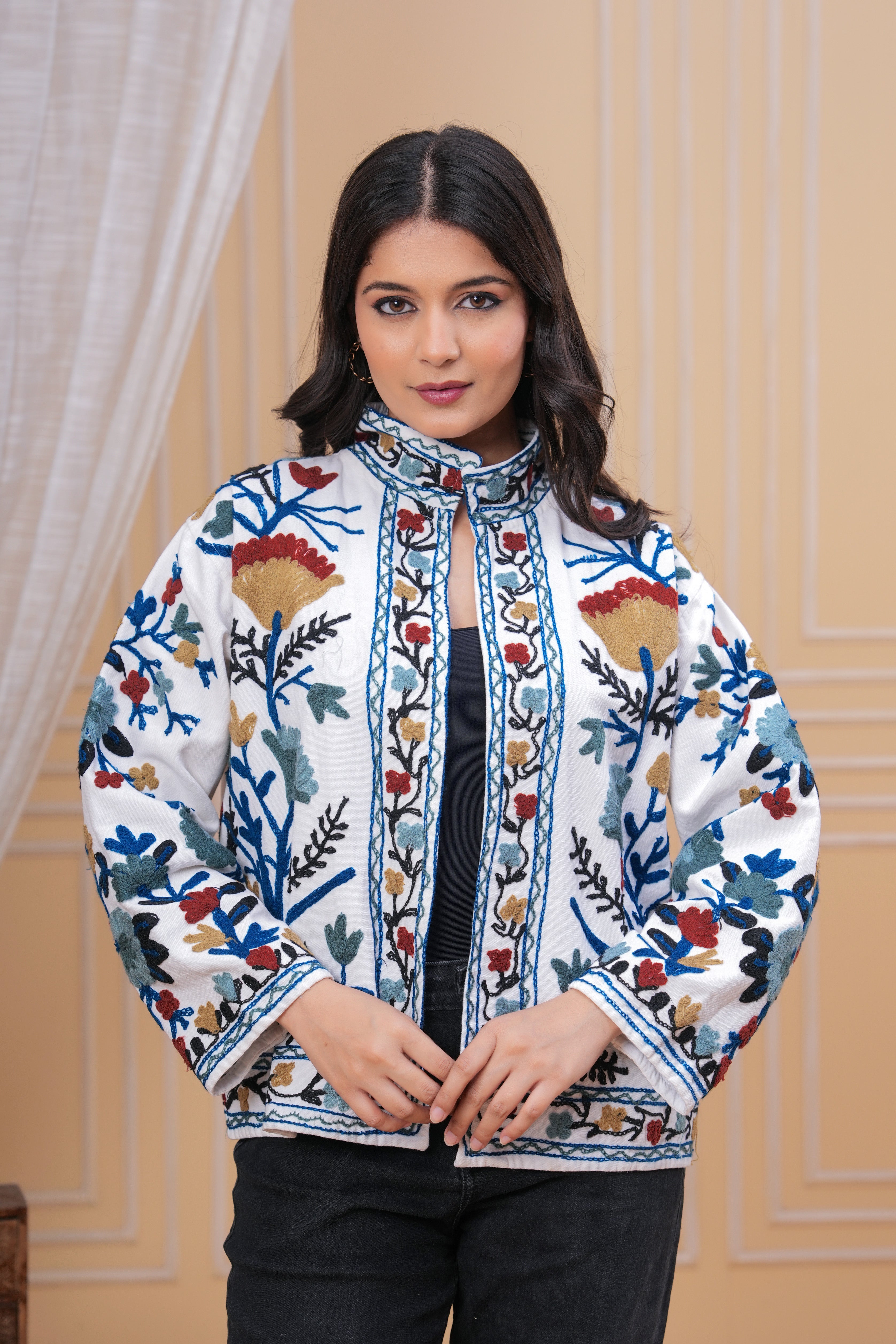 Indian Handmade Beautiful Flower Print New Style Jacket