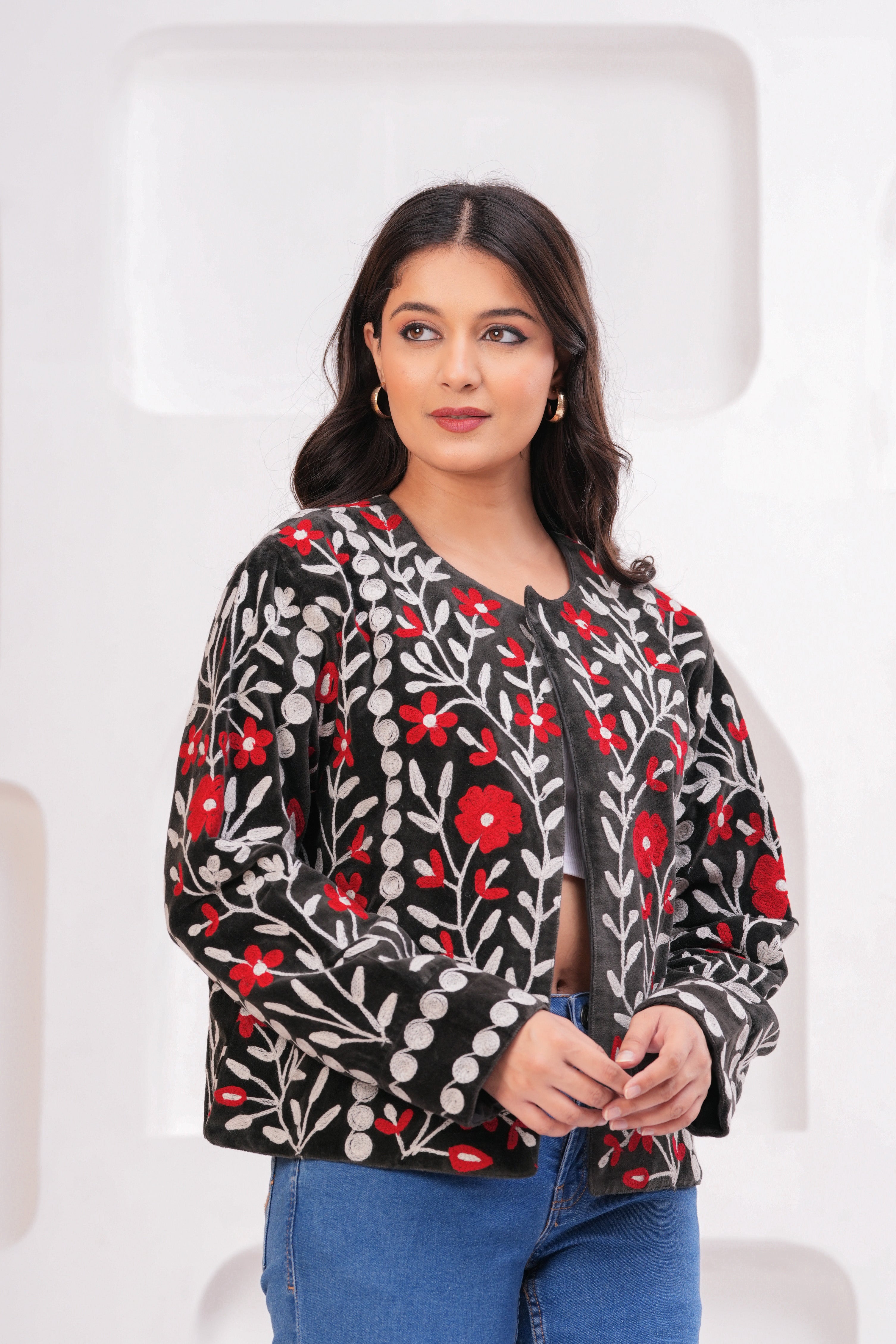 Handmade Floral Quilted Cotton Jacket