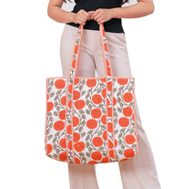 Cotton Flower Print Tote Bag: Handmade Indian Quilted Bag